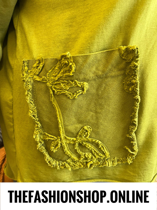 Maeve olive patch pocket top 18-24
