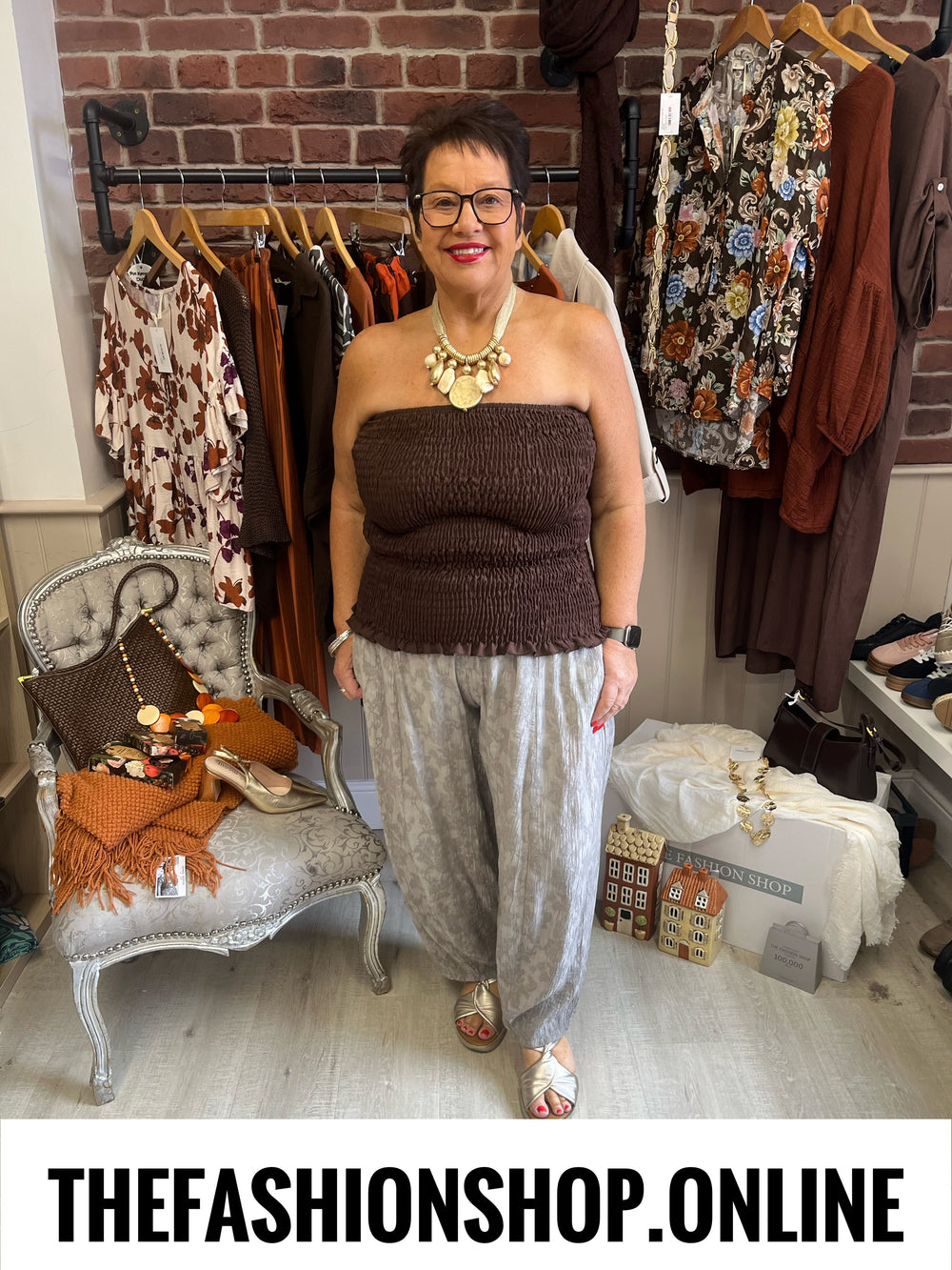 Sadie brown shirred bandeau top 12-16