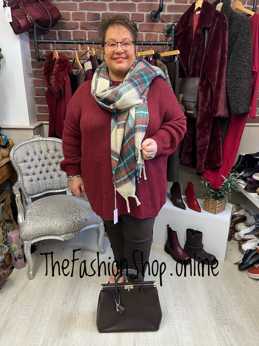Tara Oversized Wine Jumper 16-24
