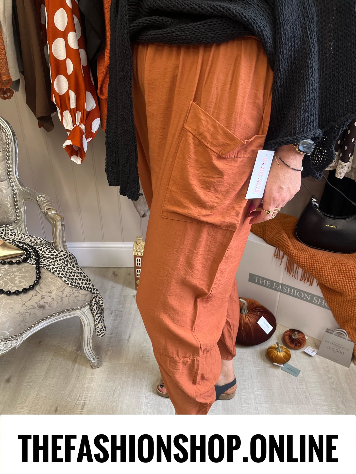 Jessie cinnamon tulip hem trousers 12-20