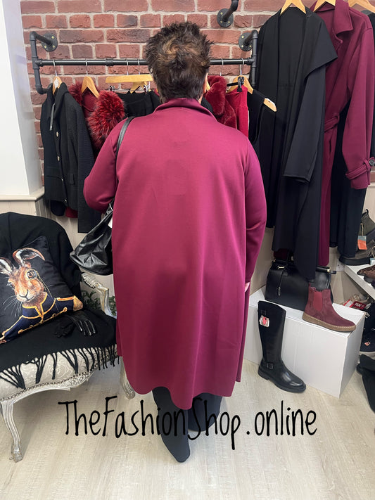 Erin wine waterfall jacket 14-22