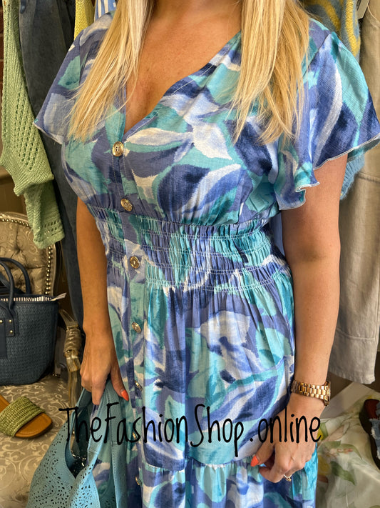 Harmony Ocean Whisper printed Maxi dress 10-18