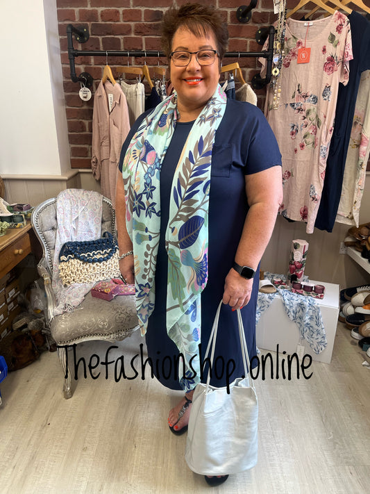 Navy midi dress up dress down dress 16-26