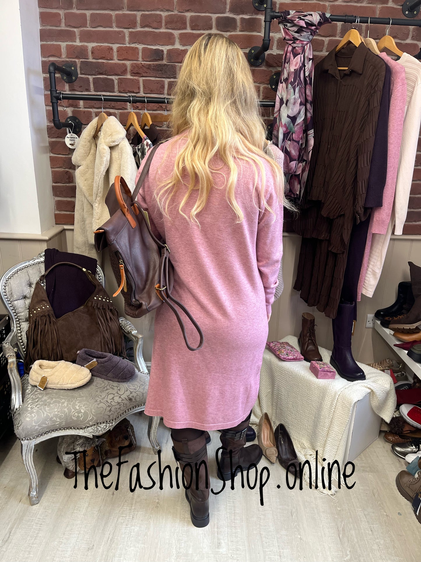 Esther pink cashmere mix jumper dress 12-16