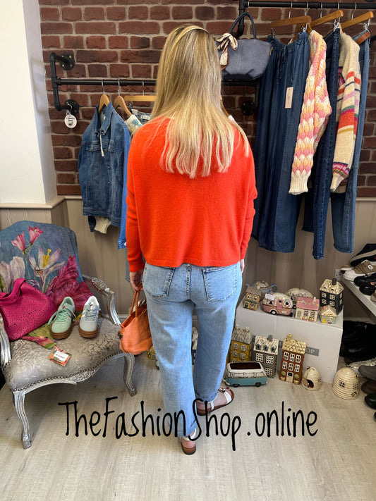 Erika orange twin pocket jumper 8-16