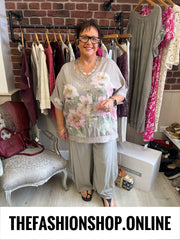 Paige mocha floral top 14-20