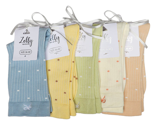 Zelly 5 pack Cora dotty ankle socks 3-7