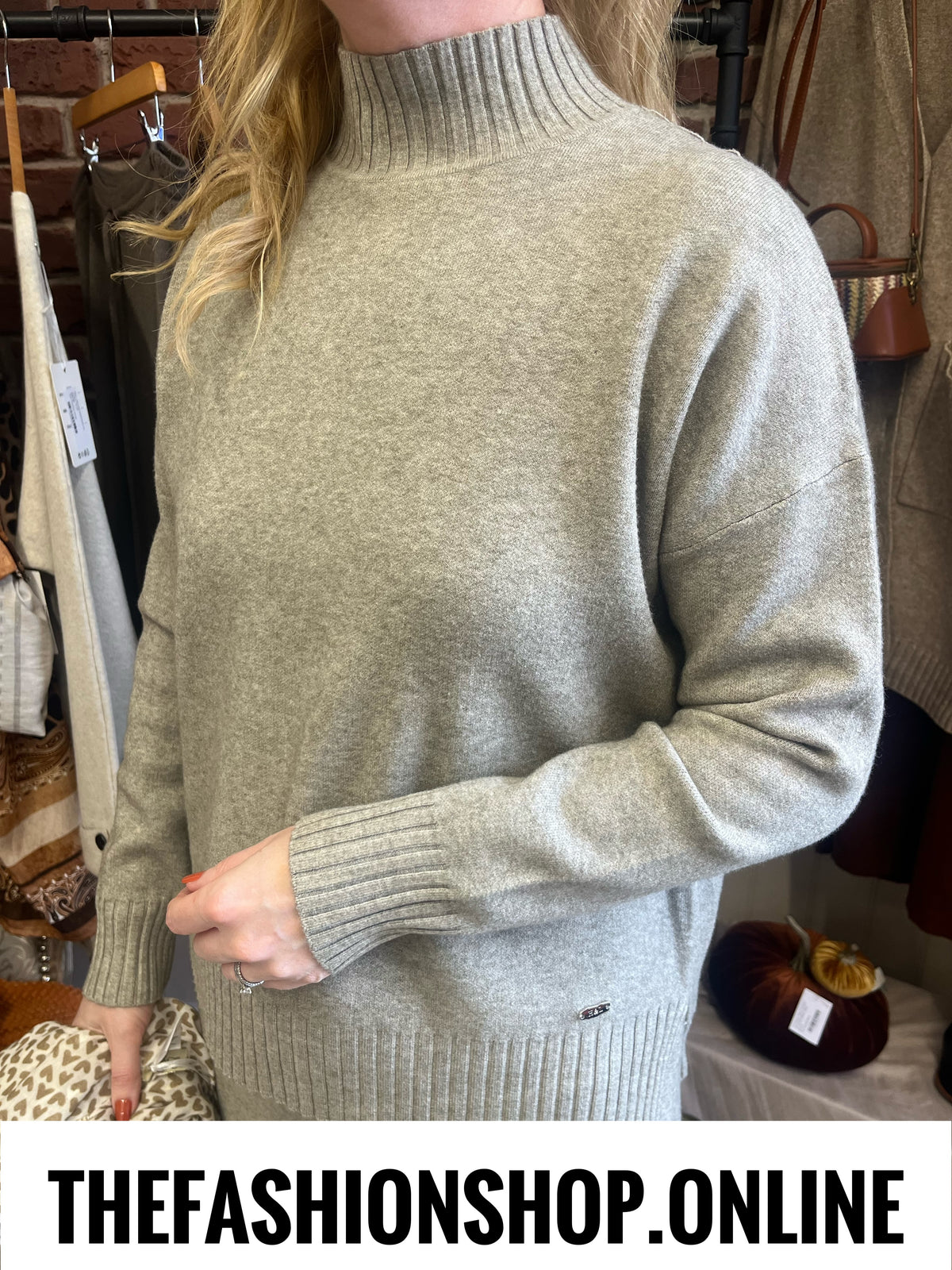 Larna taupe cashmere mix co-ord 8-16