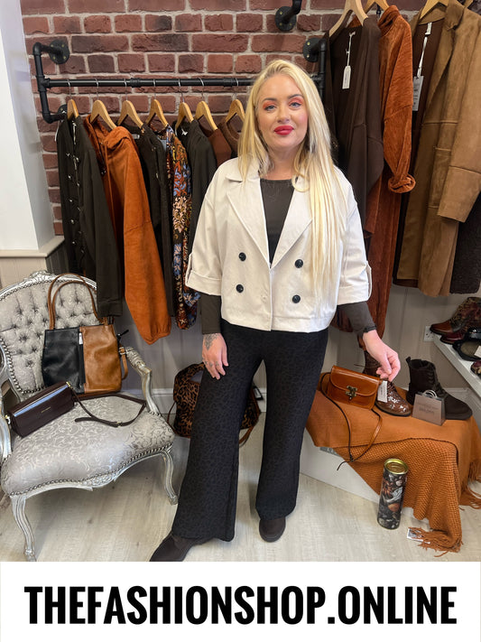 Zena beige double breasted jacket 8-16