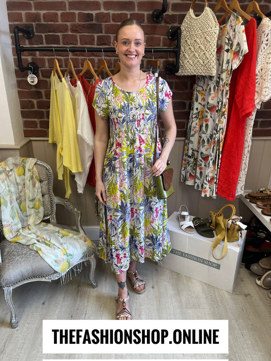 Alice white tropical summer dress sizes 10-18