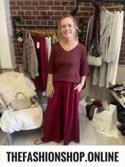 Brooke wine knitted jumper 8-14