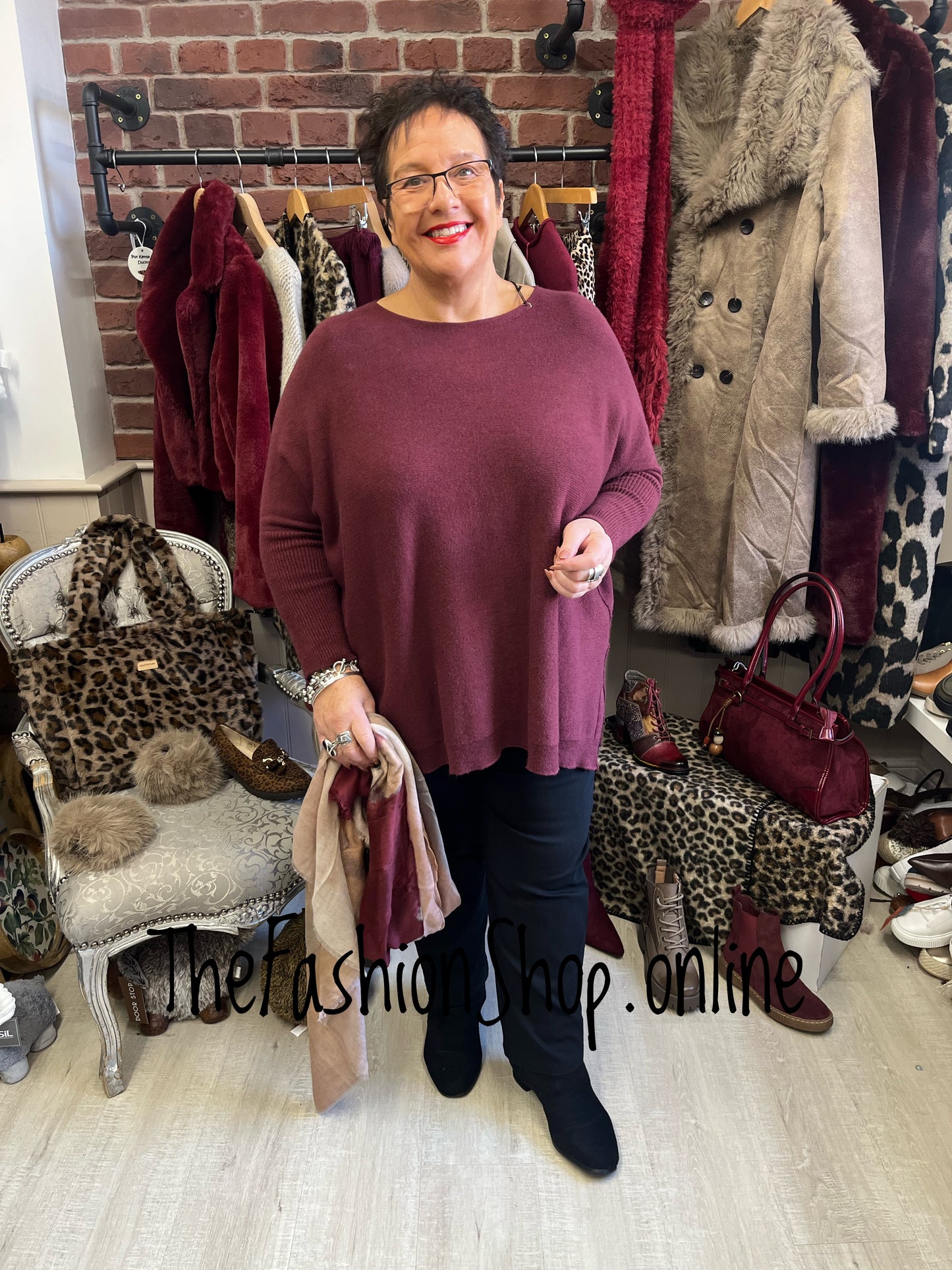 Milan wine oversized jumper 16-24