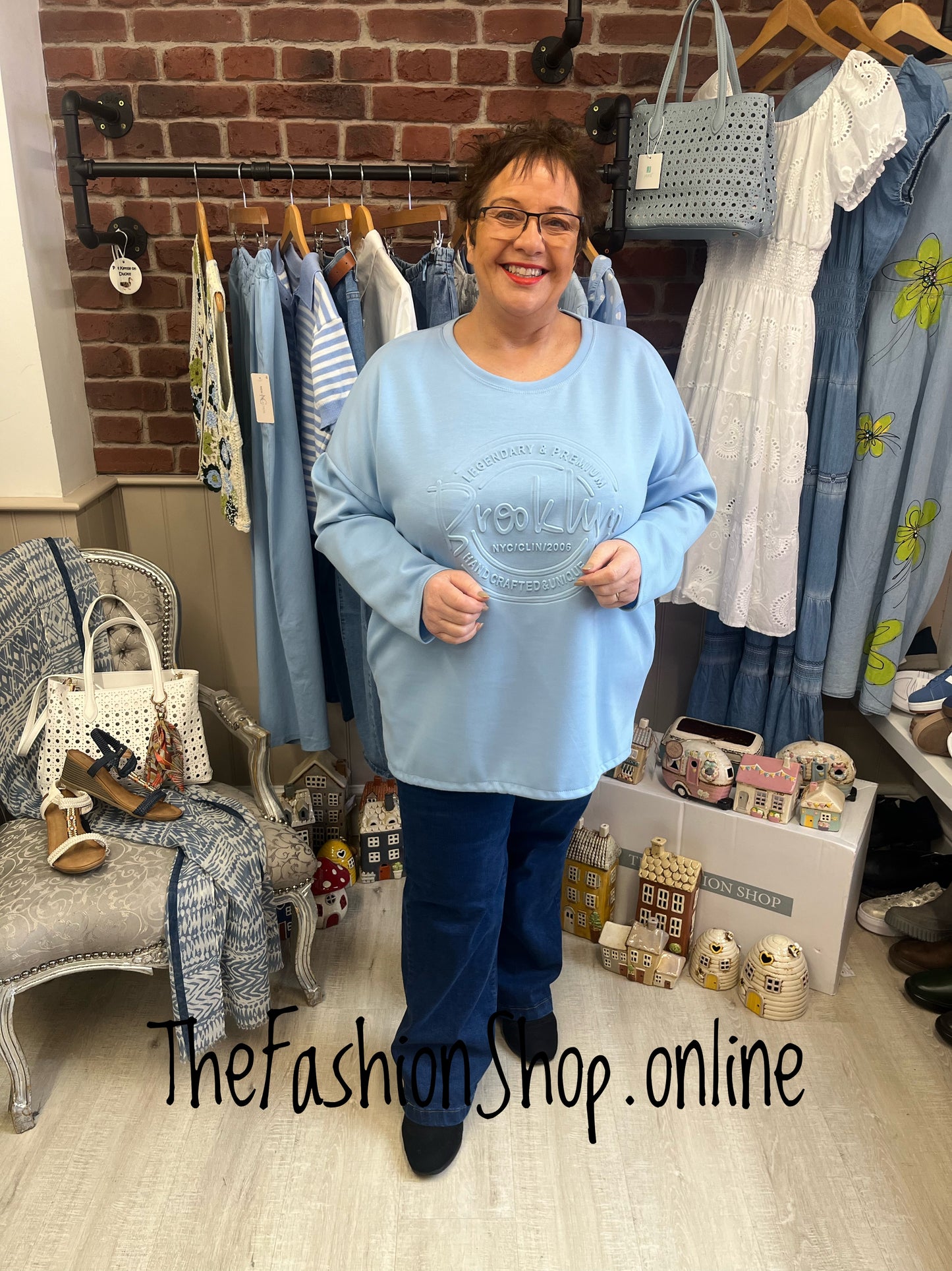 Louisa blue tunic top 16-22