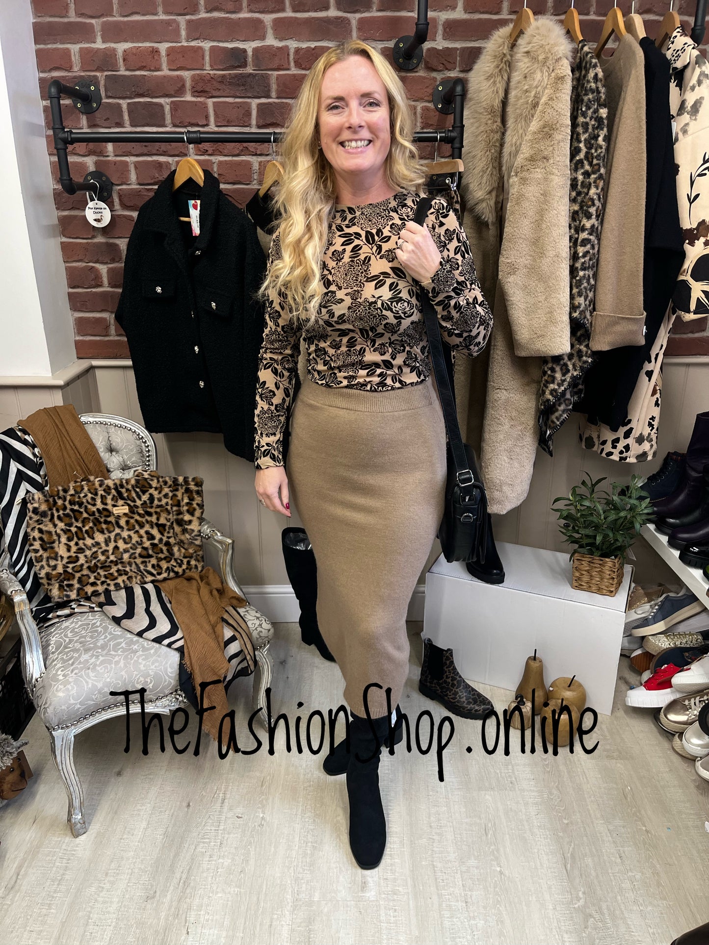 Kimberley camel and black floral bodysuit 8-12