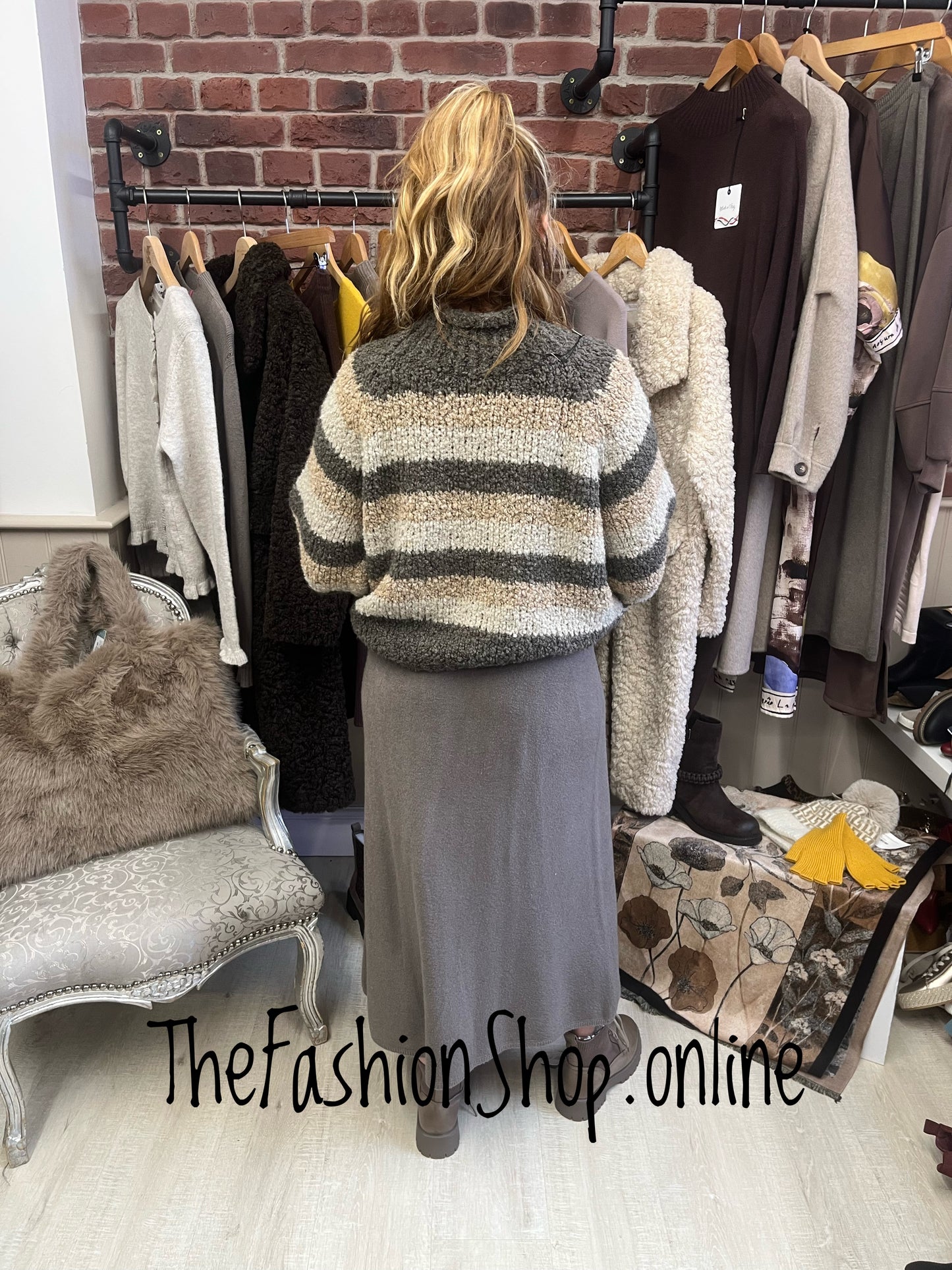 Erin alpaca and wool mix stripes jumper 8-14