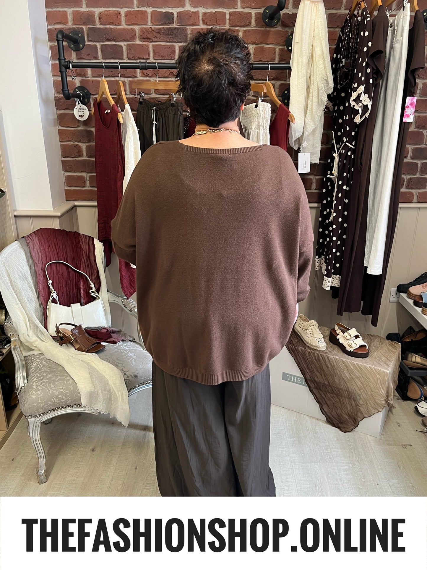 Sara brown wool mix cardigan 16-22