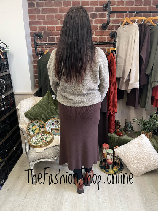 Milan Brown A-Line Skirt 8-16