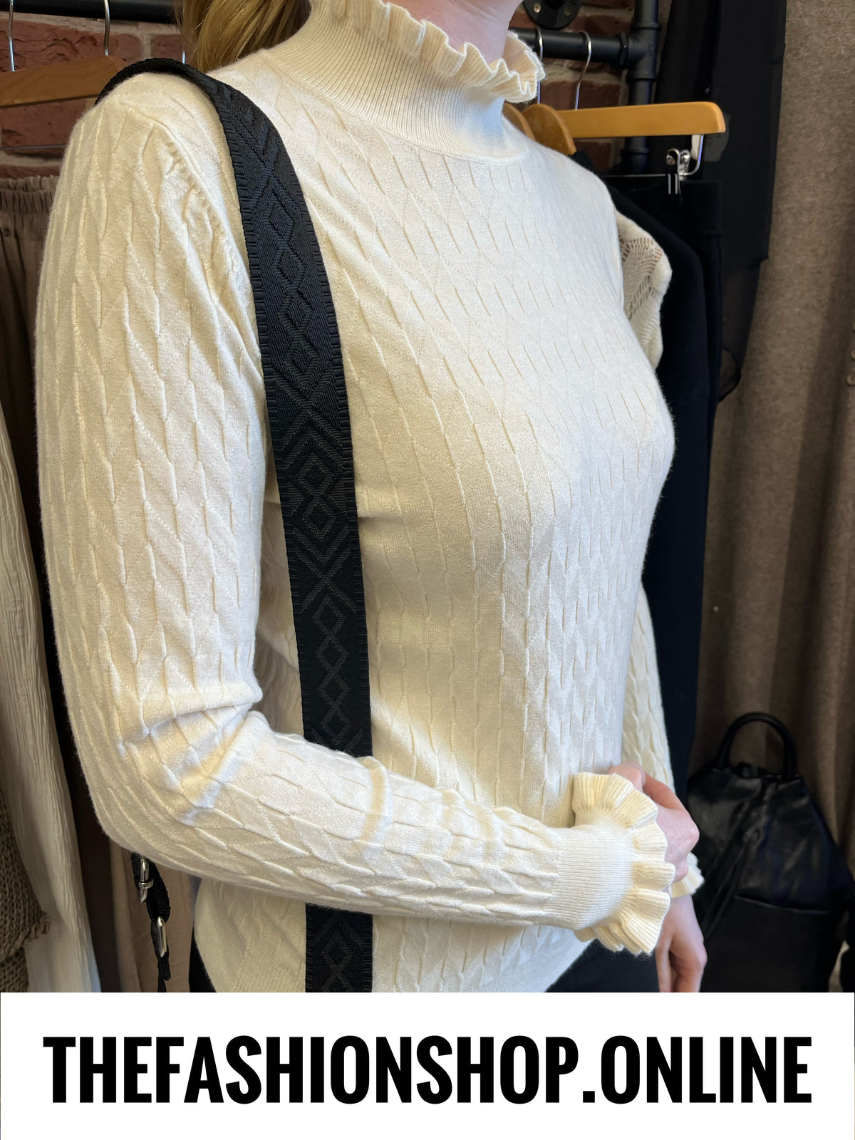 Kara cream textured fine knit jumper 8-14