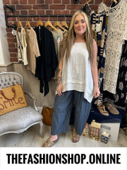 Maisie beige dipped hem top 10-16