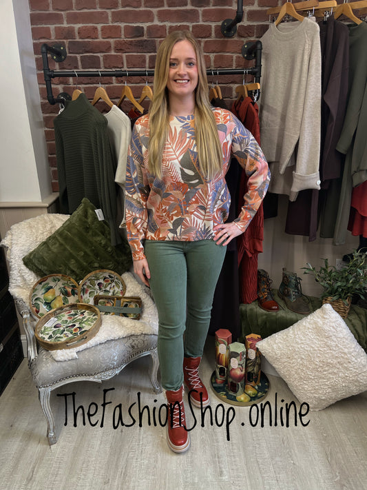 Hallie autumn leaves wool mix jumper 8-14