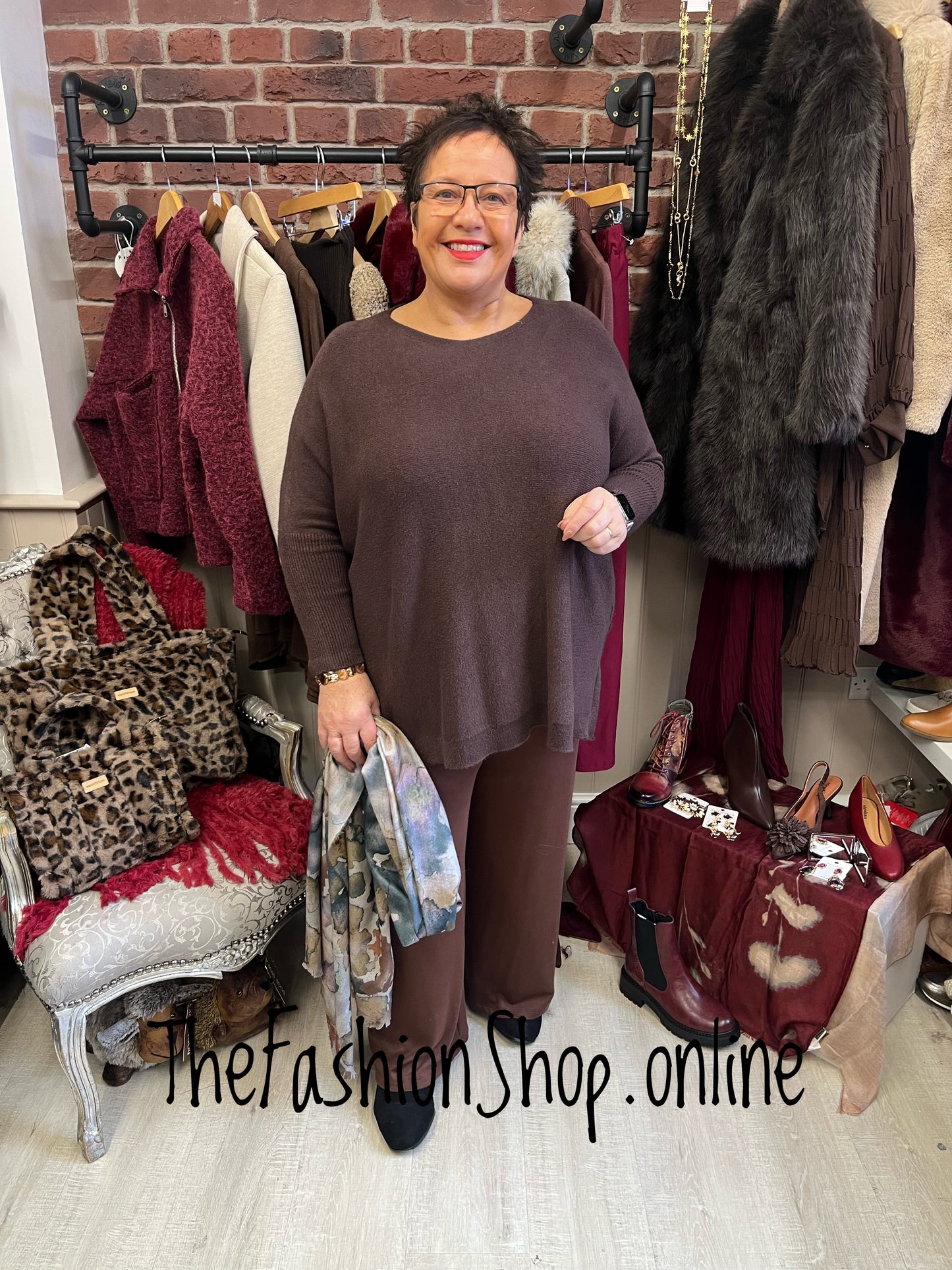 Milan brown oversized jumper 16-24