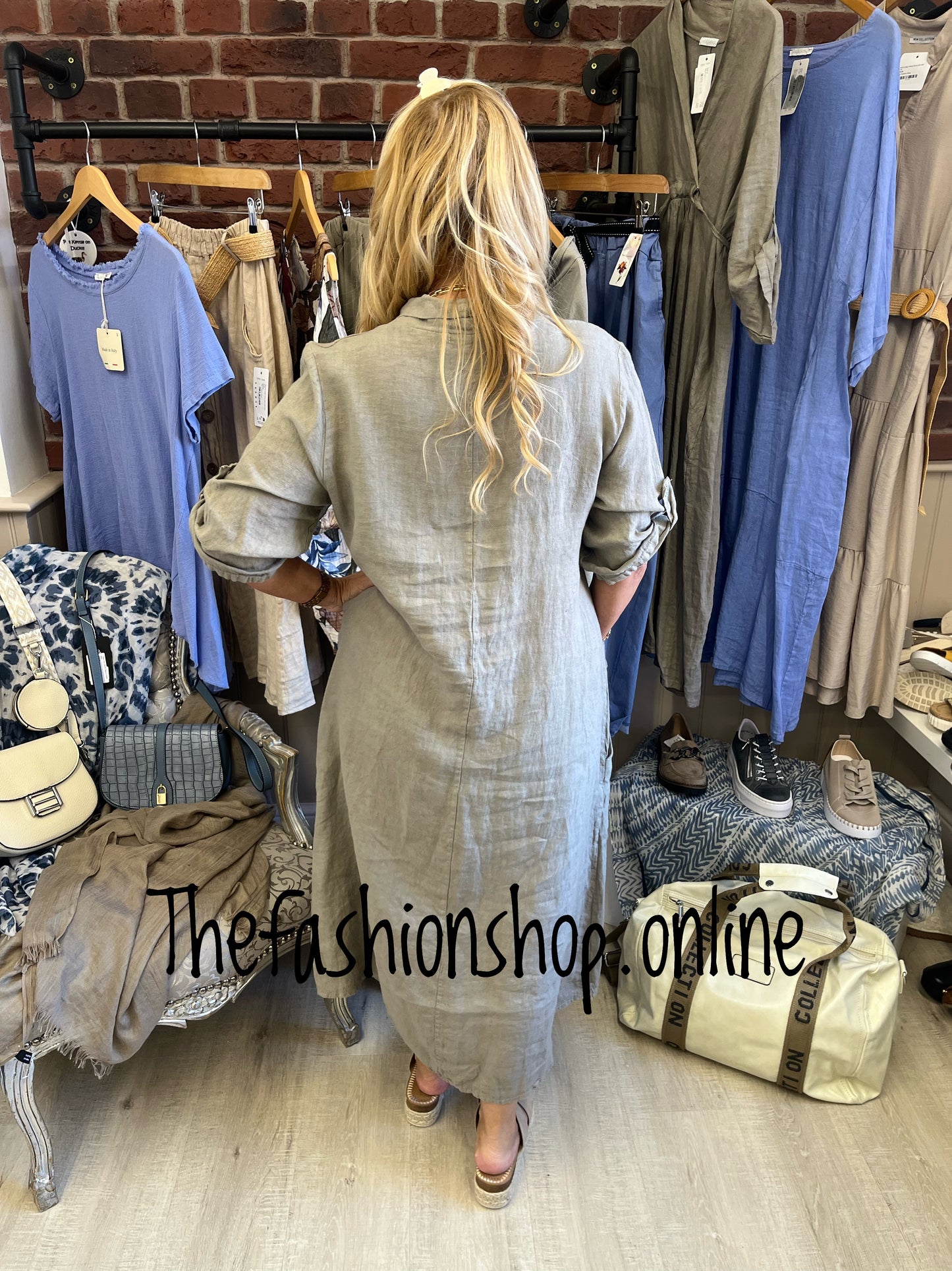 Lexi mocha linen dress 8-14