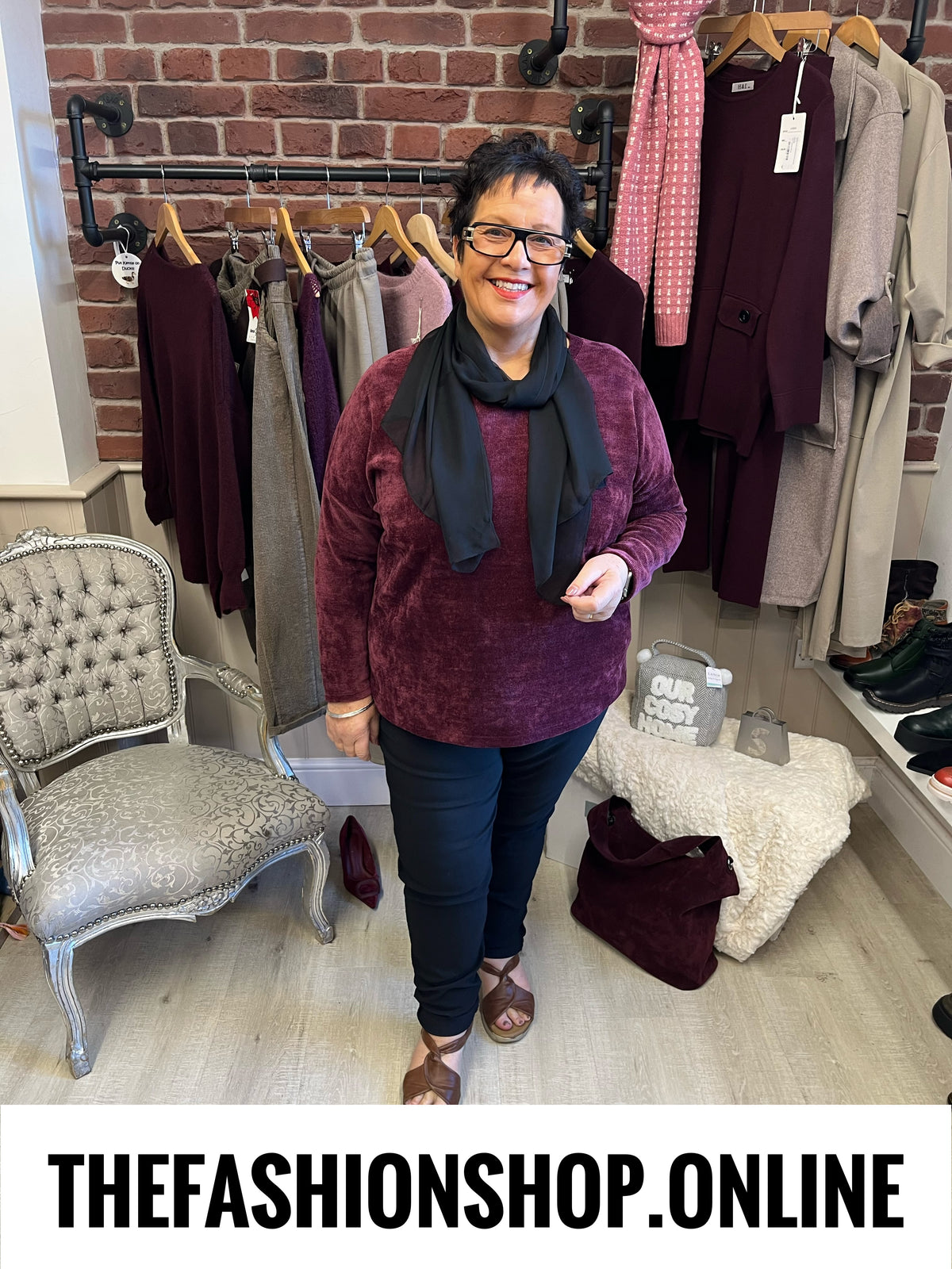 Chloe mulberry chenille top 16-20