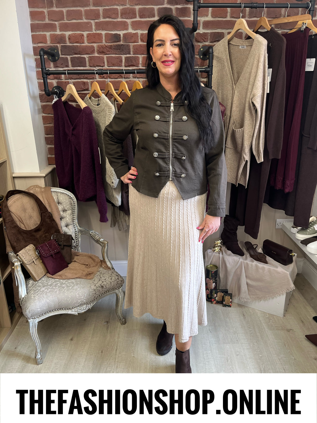 Yasmin brown military jacket 8-14