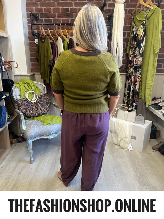 Wendy olive spot knitted top 8-14
