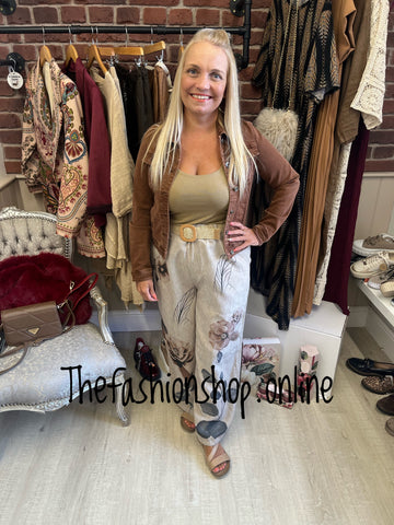 Tan denim style cotton jacket sizes 8-16