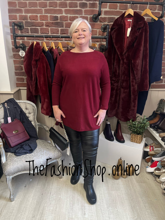 Georgia wine button back jumper 12-18