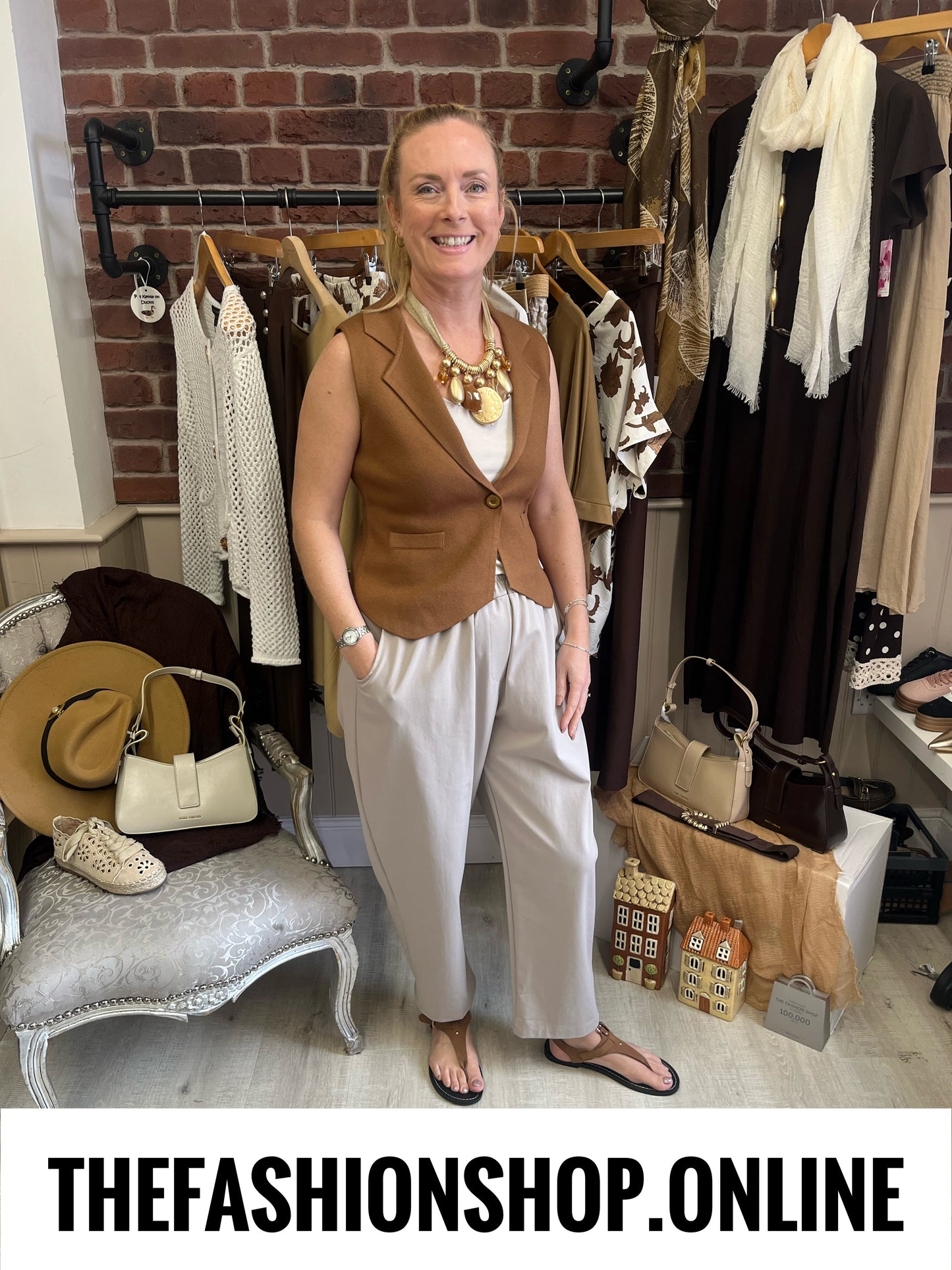Maria camel knitted waistcoat 8-12