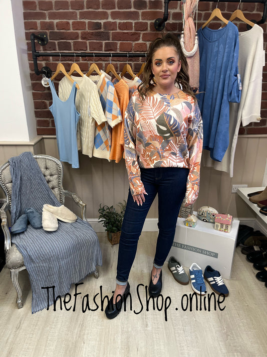 Hallie leaves wool mix jumper 8-14