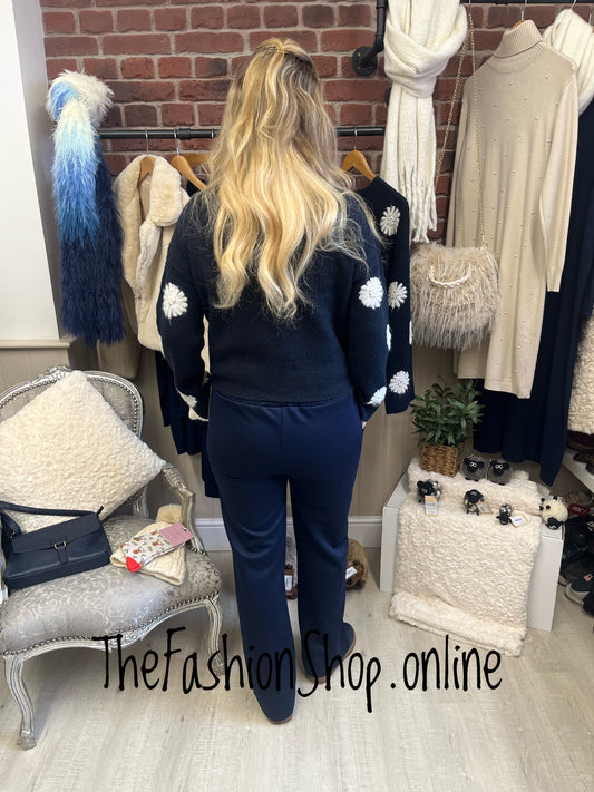 Layla navy and cream jumper sizes 10-16