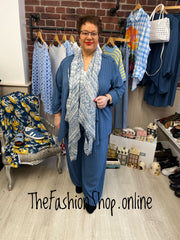 Chloe denim blue striped wide leg trousers 12-22