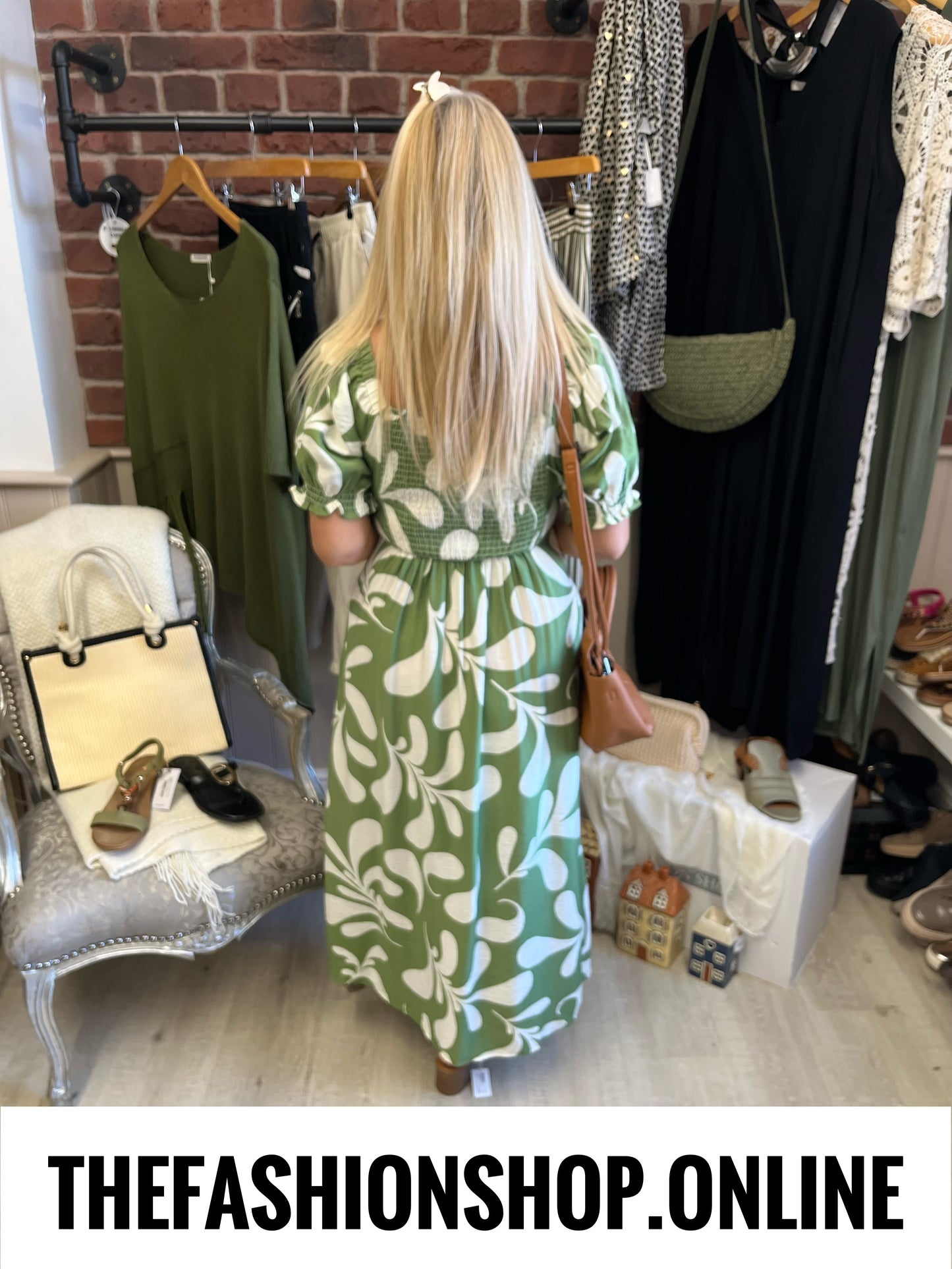 Stella Morgan green print dress sizes 8-16