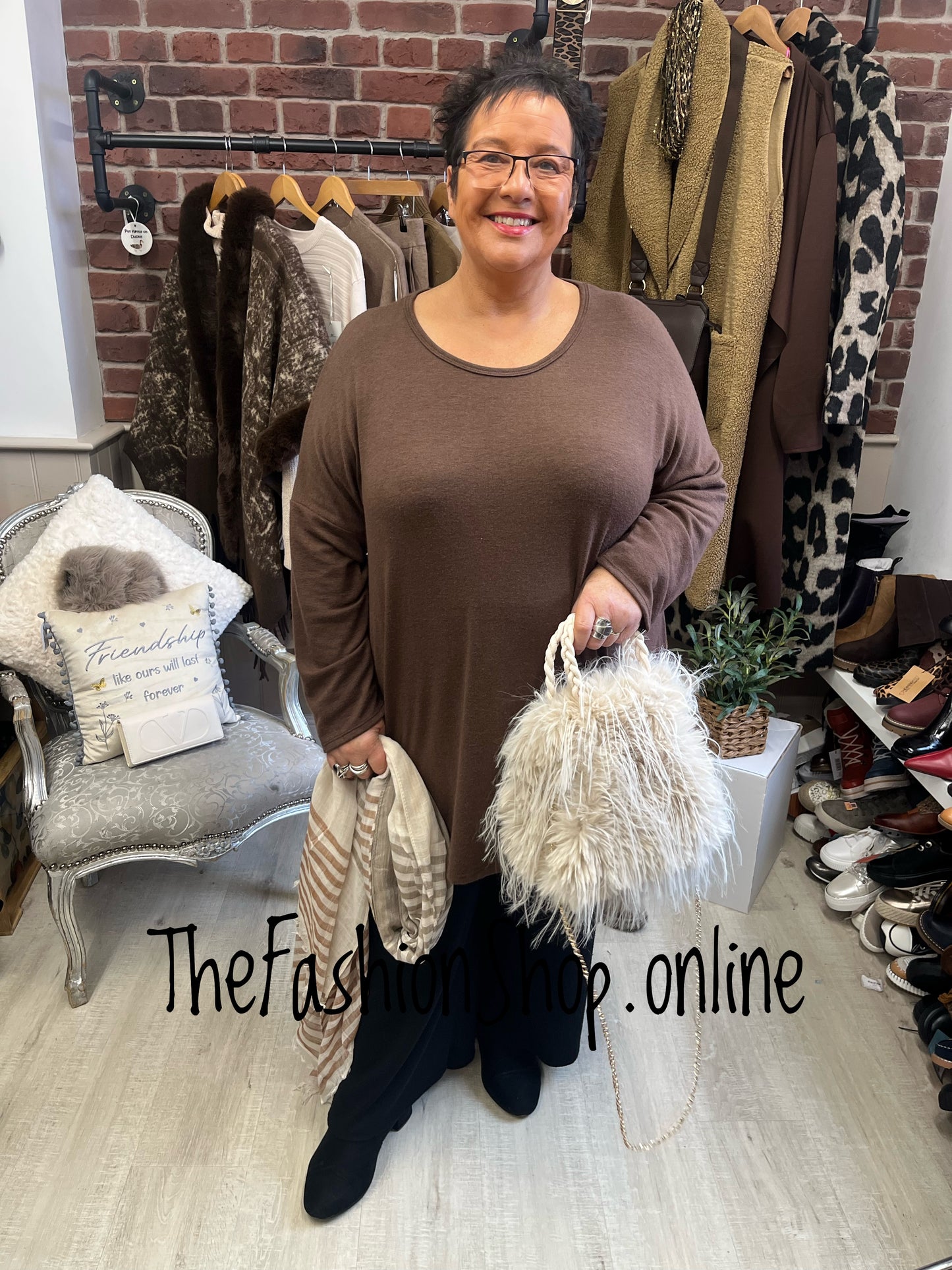 Athena Brown Round Neck Tunic 18-24