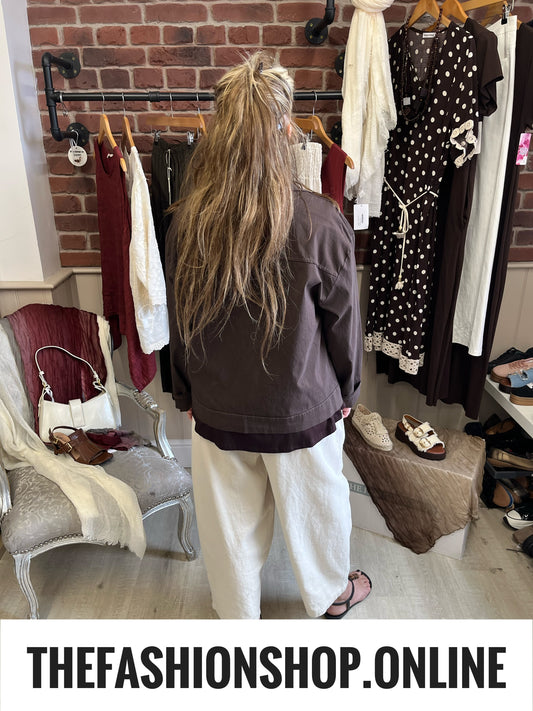 Evie brown pocket jacket 8-12