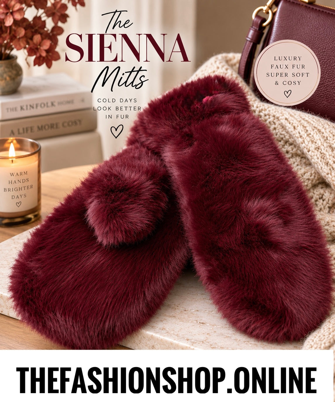 The Sienna Mitts in Wine