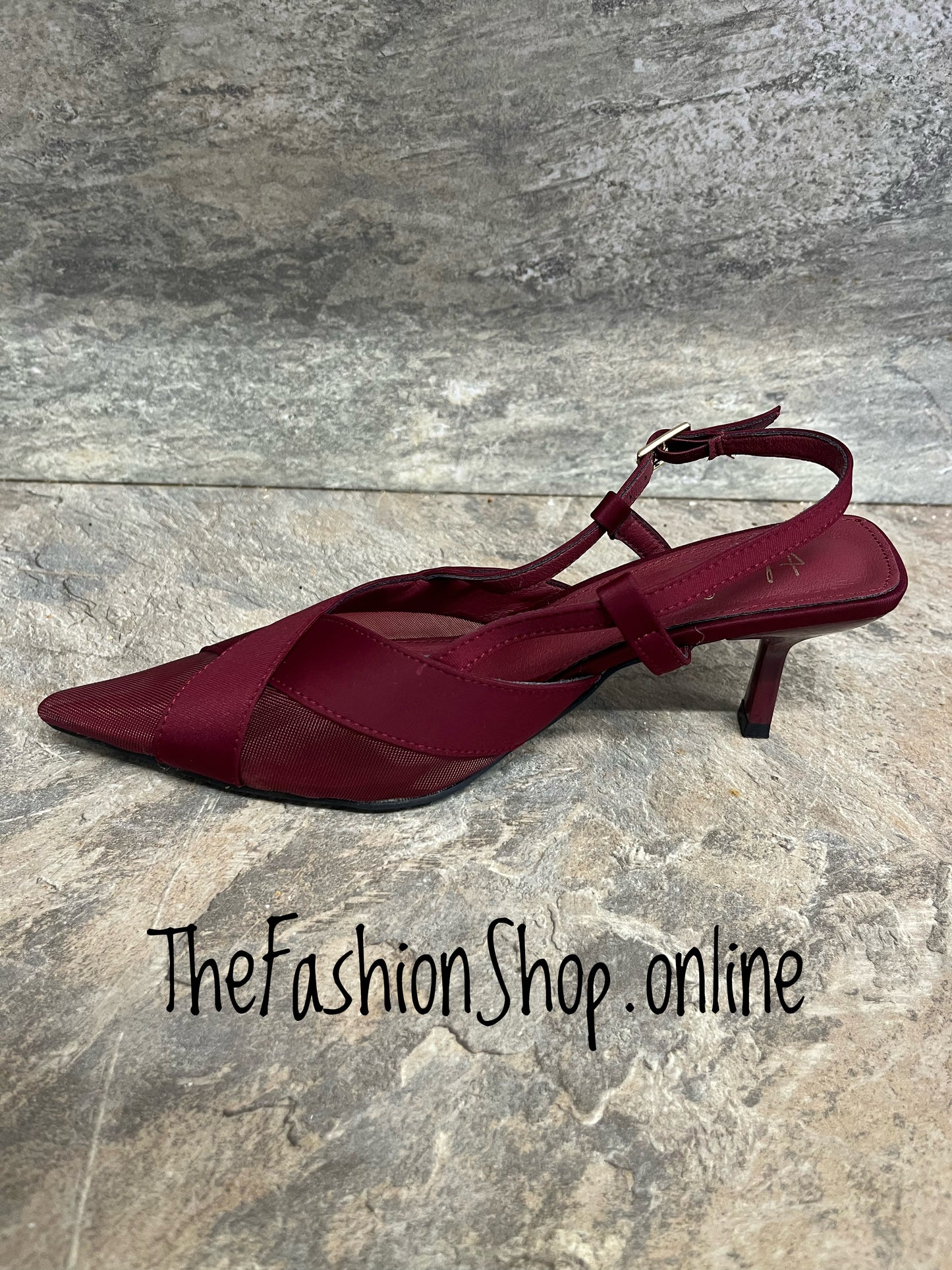 Hayley wine sling back shoe sizes 3-8