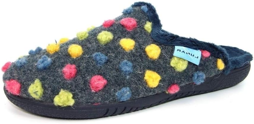 Lunar Montreal mid blue polka dot mule slipper sizes 4-8