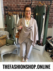 Annie mocha drape jacket 14-22