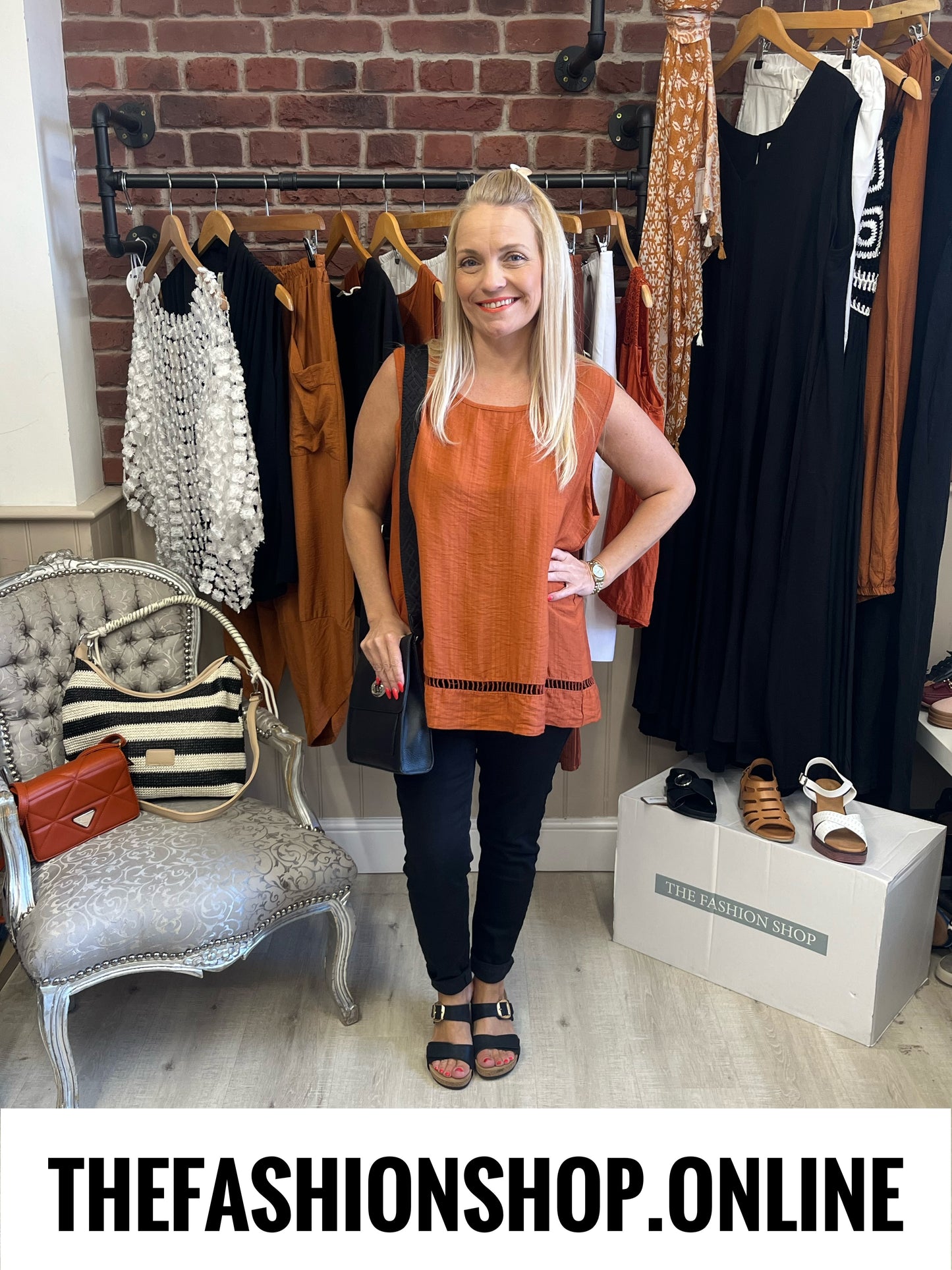 Abbie cinnamon ladder hem top 10-16