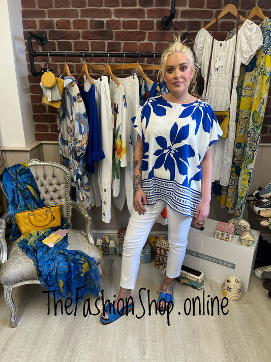 Freya royal blue and white top 12-16