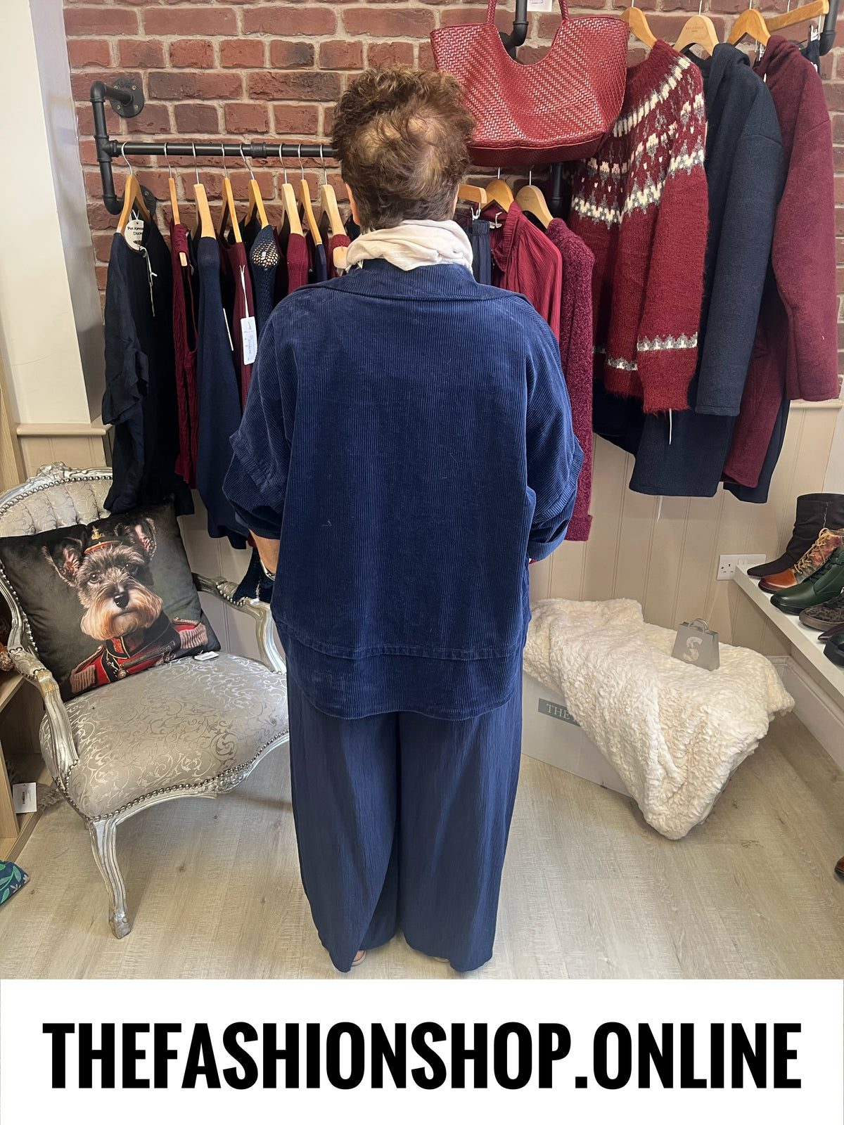 Bailey navy jumbo cord jacket 16-24