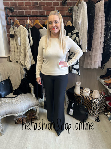 Diana beige fine knit long sleeve top sizes 10-20