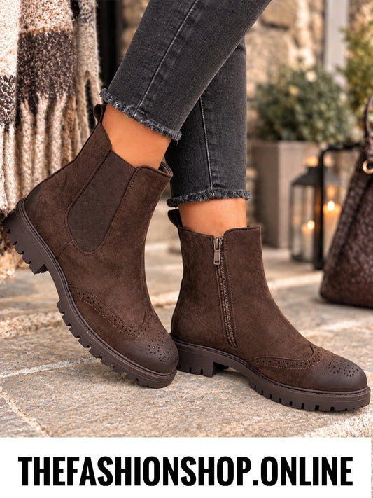 Melody brown faux suede Chelsea boots sizes 3-8 (36-41)