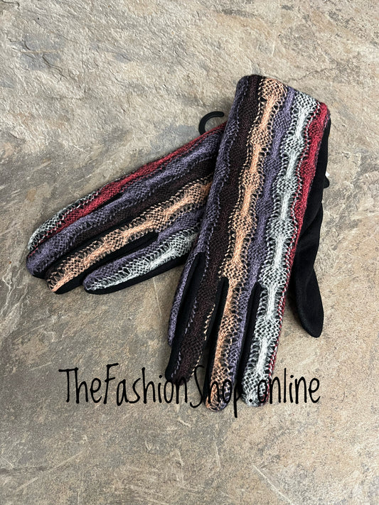 Purple ombre lace look gloves