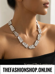 Textured Long Necklace in Silver