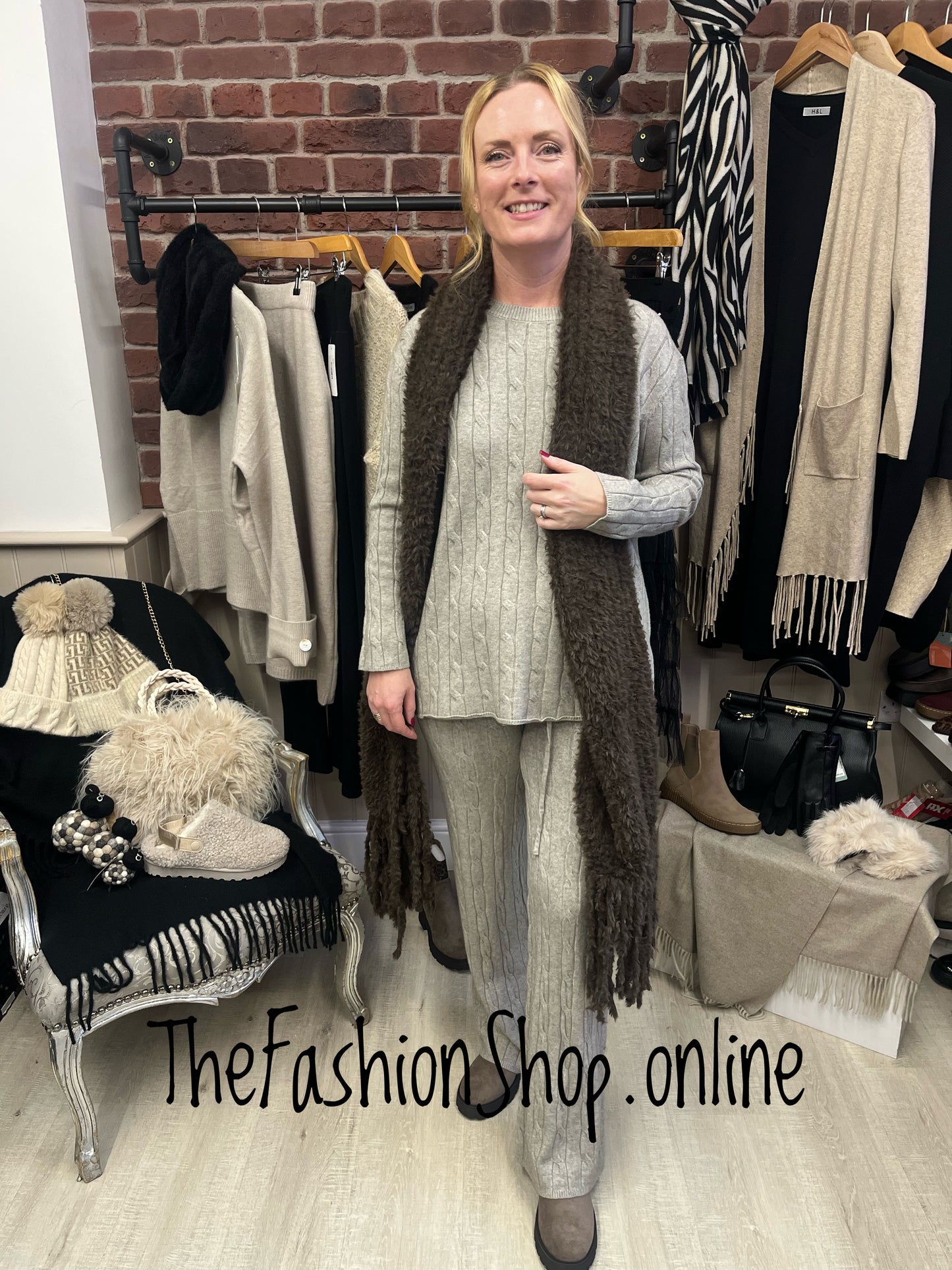 Amber taupe cashmere mix co-ord 10-14